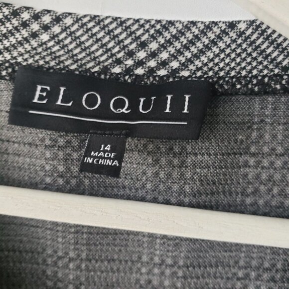 eloquii with/side stripe gray plaid short sleeve shift dress size 14 - Picture 6 of 7